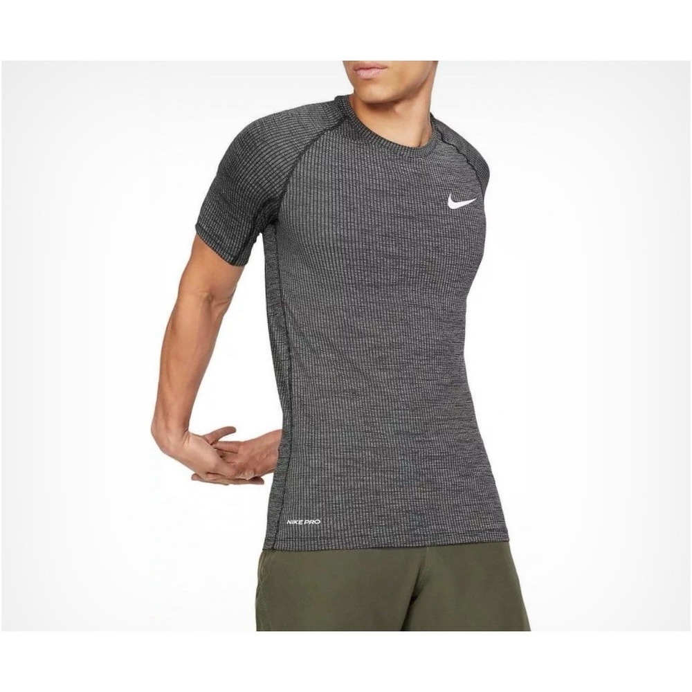 Nike Training‎ Pro Slim-Fit Dri-Fit Tee Black Dark Grey (BV5647-010) Men's Sz XL